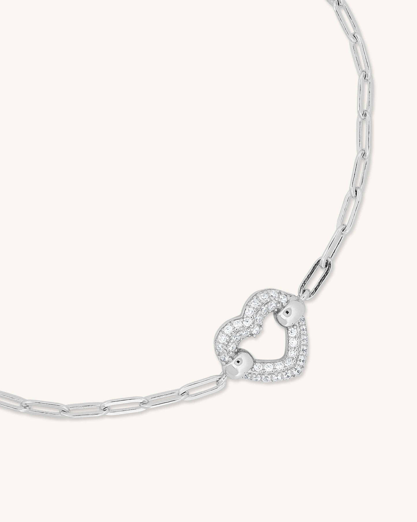 Open Heart Paperclip Bracelet