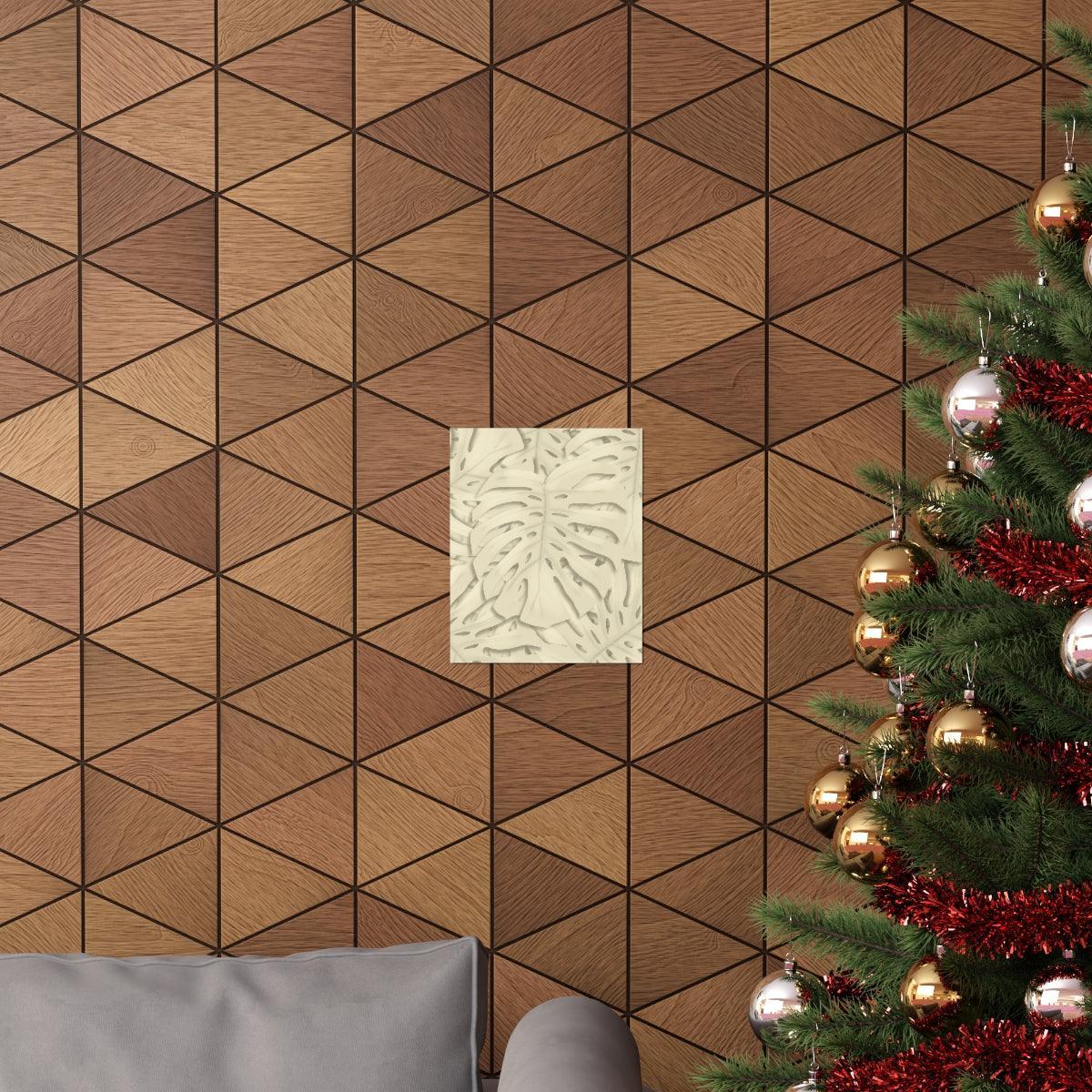 Beige Monstera Botanical Print – Unframed Wall Art