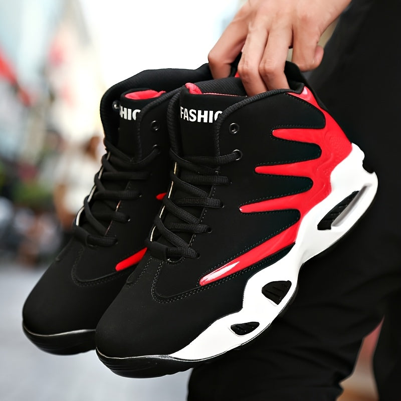 Professional Basketball Shoes for Men, Comfortable High-top Breathable Non-slip Shock Absorbing Lace-up Cushion Sneakers for Training, Running And Stepping