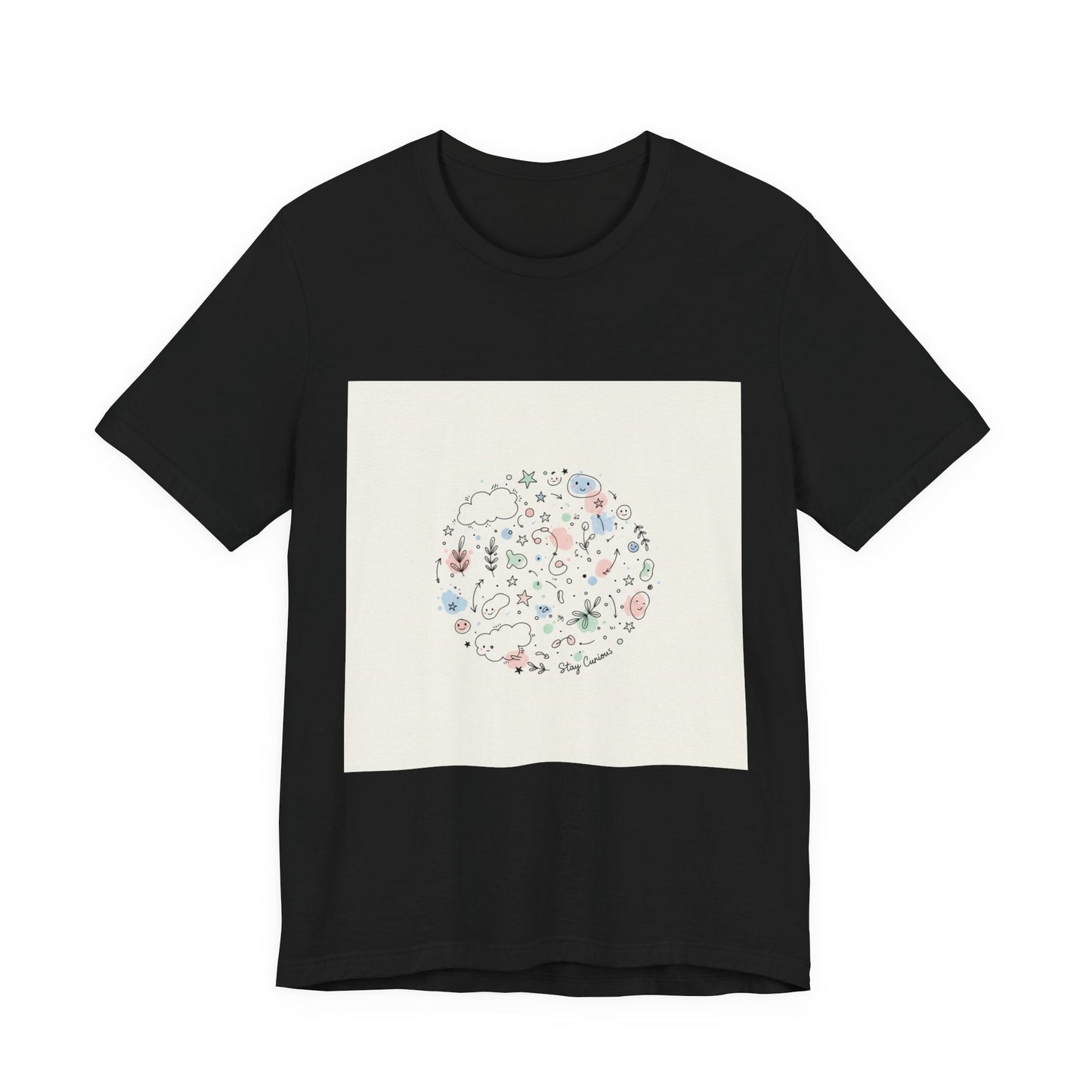 Botanical Doodle Circle Tee | hand drawn line drawing, sketch pattern
