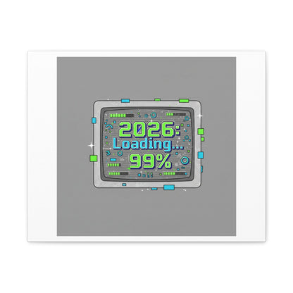 2026 Loading 99% Canvas | NYE countdown, retro system interface
