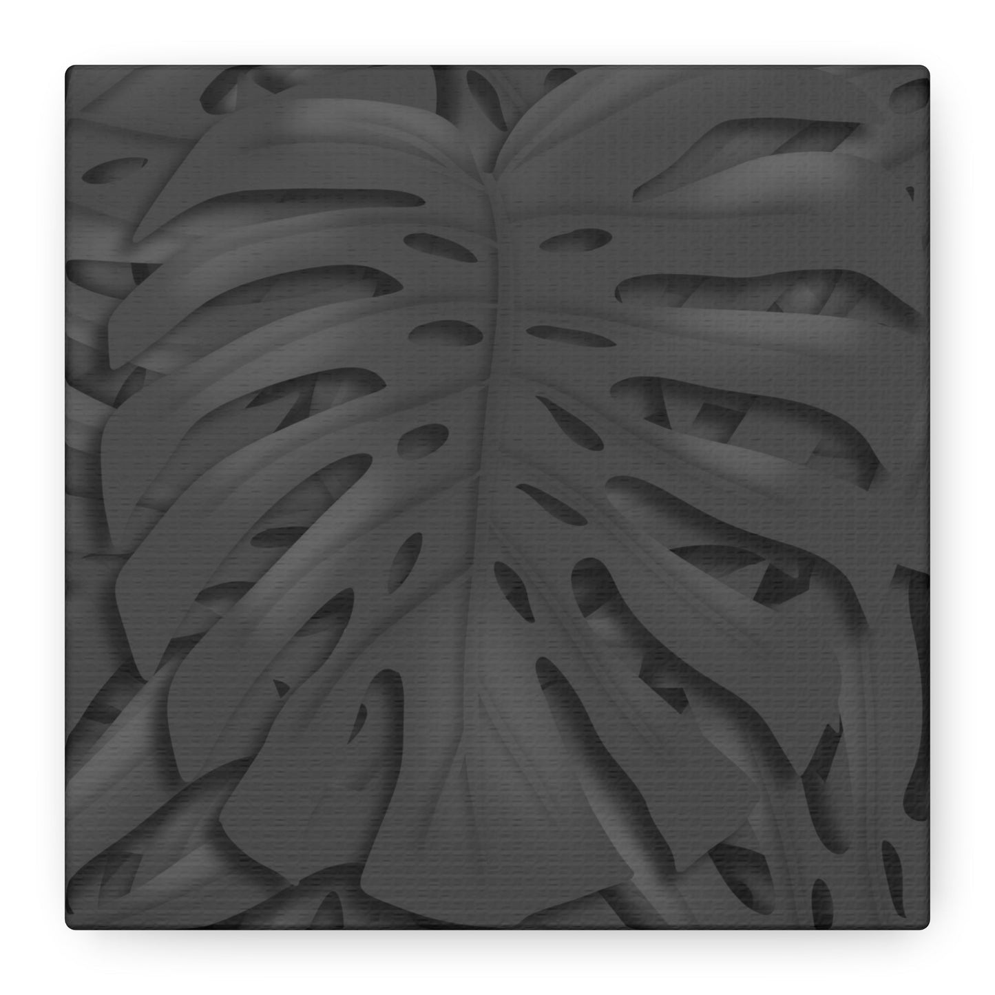 Charcoal Monstera Canvas Print – Botanical Wall Art