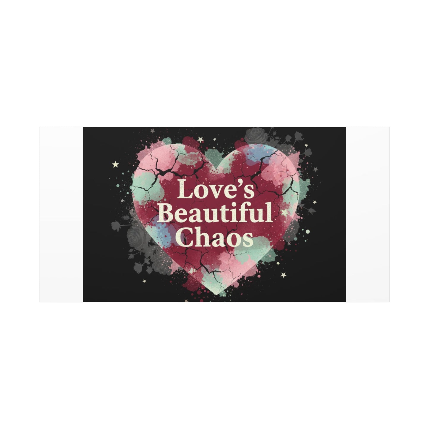 Love's Beautiful Chaos Canvas Print | Soft Grunge Hearts, Distressed Heart Art