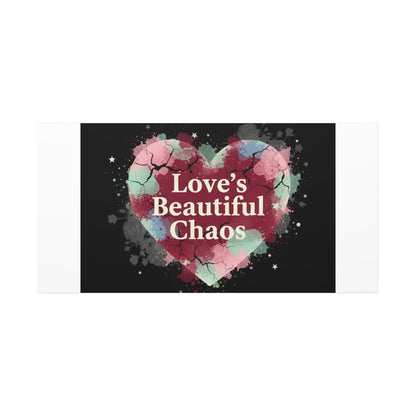 Love's Beautiful Chaos Canvas Print | Soft Grunge Hearts, Distressed Heart Art