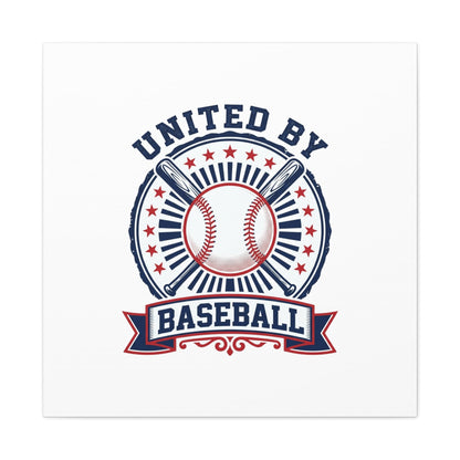 United by Baseball Canvas | Patriotic Baseball Graphic, Red White Blue Wall Art