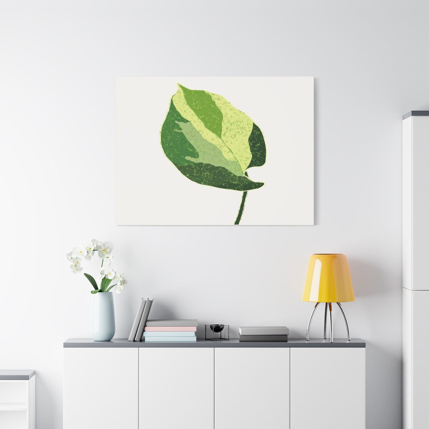 Manjula Pothos Illustrated Canvas Print – Botanical Wall Art