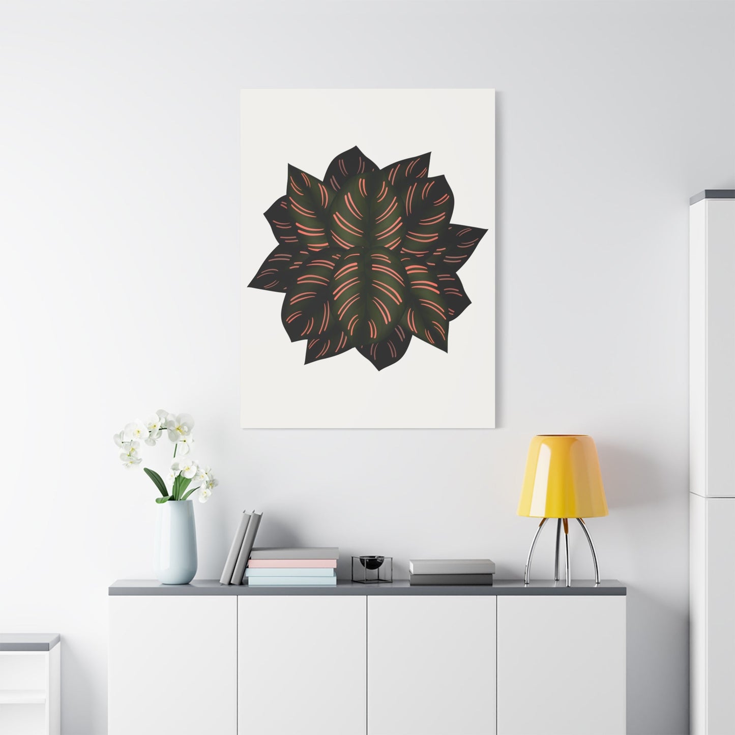 Calathea Pinstripe Canvas Print – Botanical Wall Art