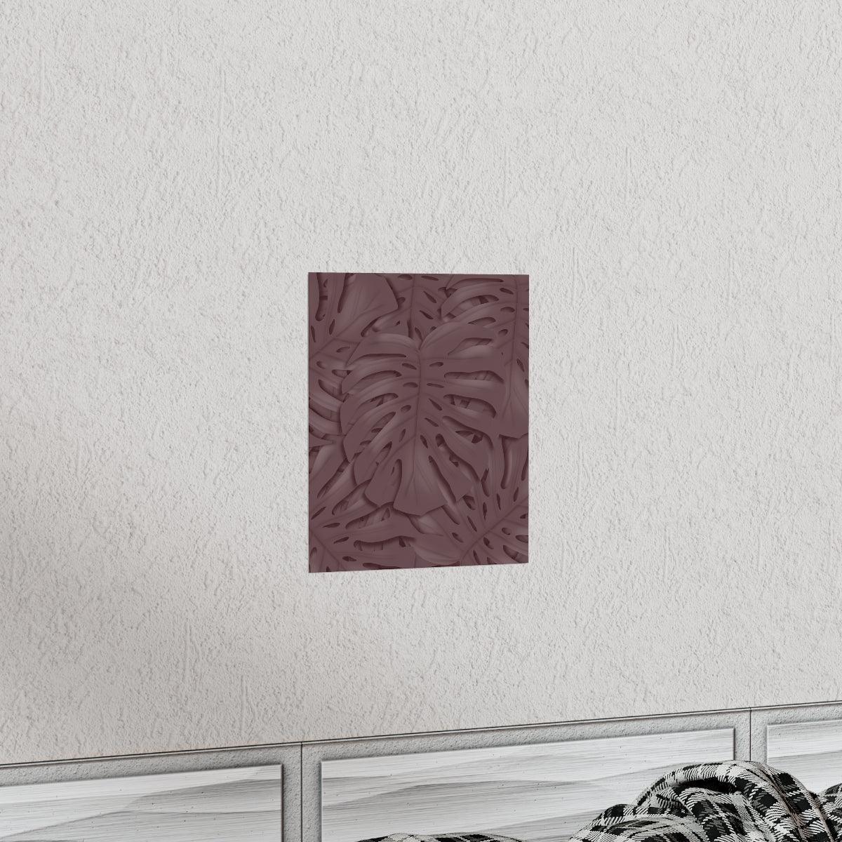 Merlot Monstera Botanical Print – Unframed Wall Art