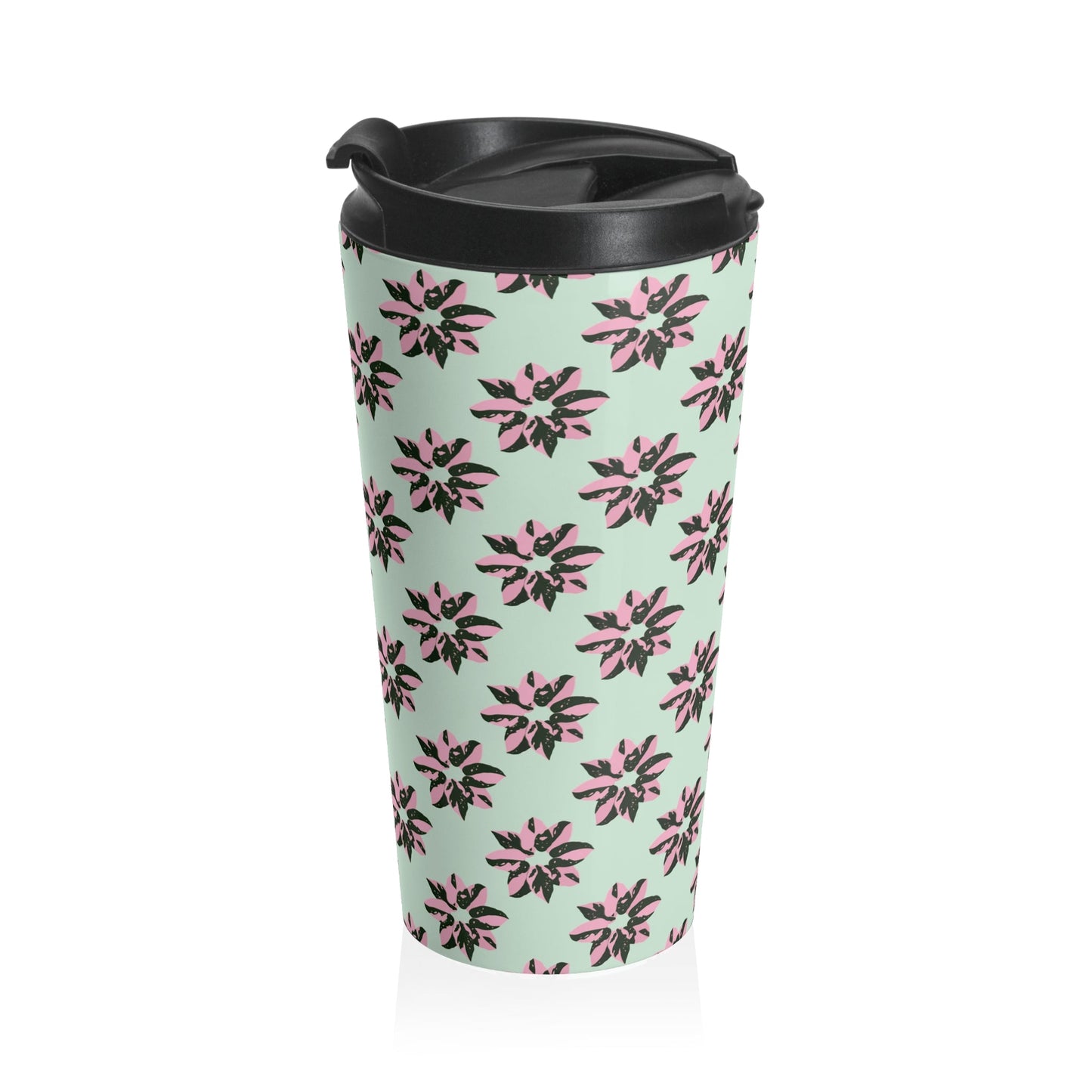 Pink Princess Philodendron Pattern 15 oz Vacuum Insulated Stainless Steel Travel Tumbler