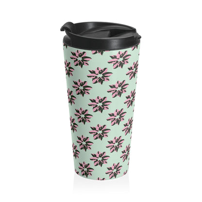 Pink Princess Philodendron Pattern 15 oz Vacuum Insulated Stainless Steel Travel Tumbler