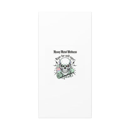 Roar for Self-Care Skull Canvas | heavy metal wellness, gothic wellness quote