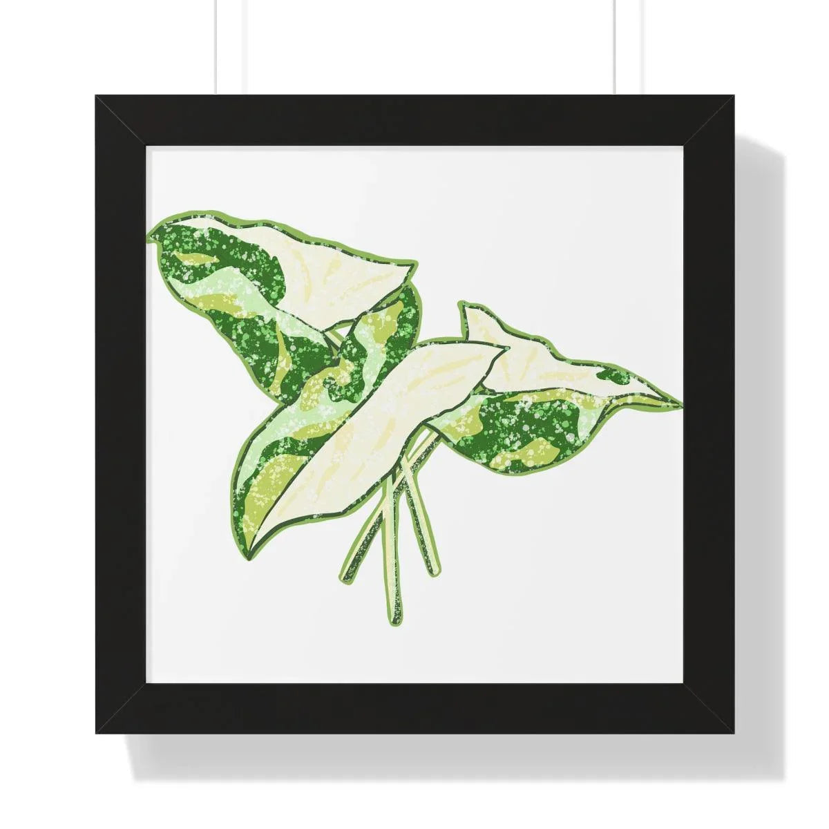 Marble Syngonium Framed Print – Botanical Wall Art