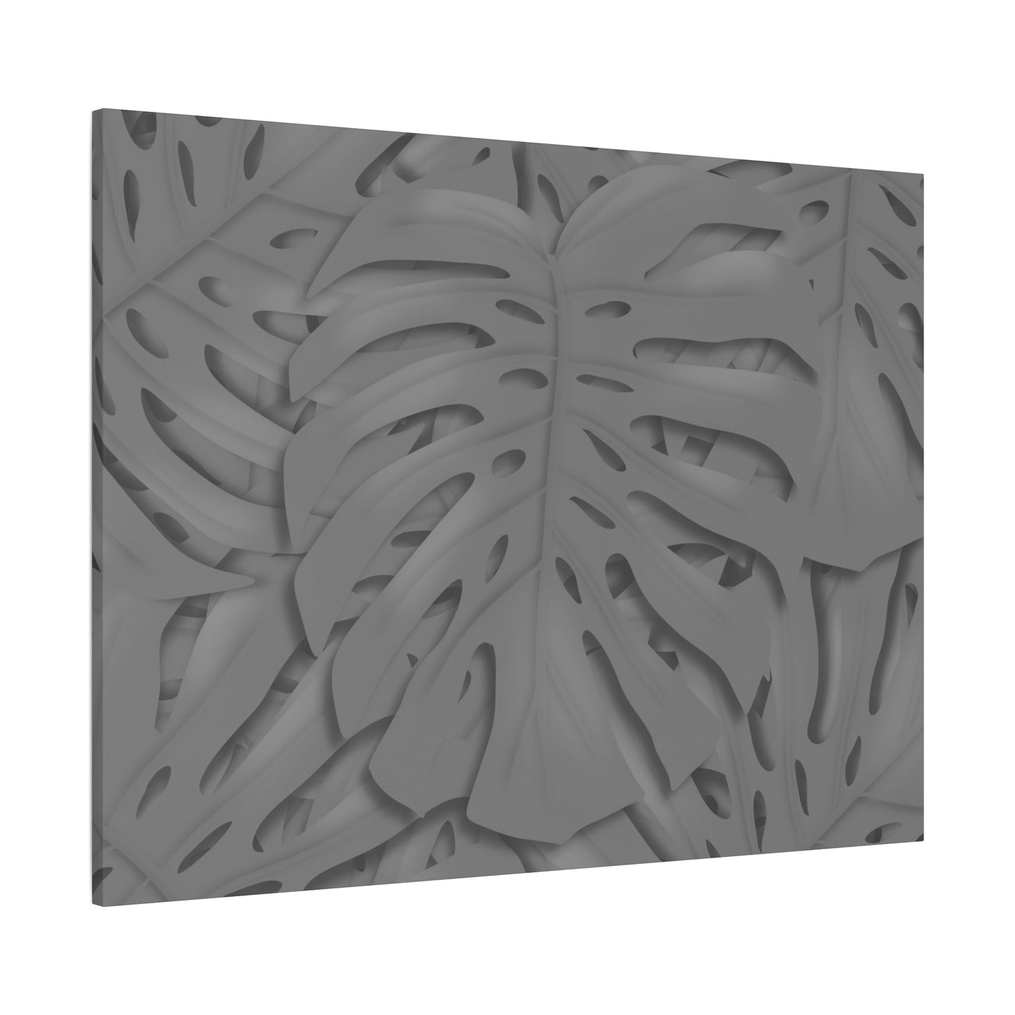 Grey Monstera Canvas Print – Botanical Wall Art