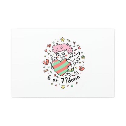 Weird Cupid heart illustration Canvas | Weird Valentine, quirky chaotic love