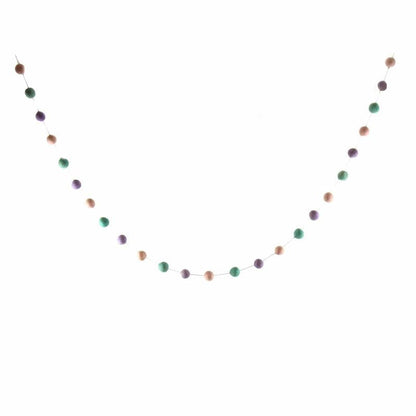 Hand Crafted Felt Pom Pom Garlands: Pink, Lavender, Turquoise