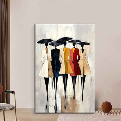 Hand-Painted Oil Paintings On Canvas Abstract African Woman Painting Wall Picture For Living Room Home Decor Art No Framed