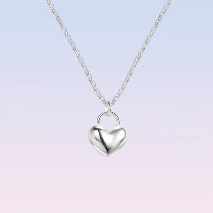 Stylish Sterling Silver Heart Pendant Necklace With A Smooth Finish