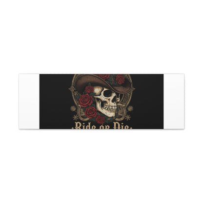 Ride or Die Skull Canvas | Western Skull Art, Gothic Americana