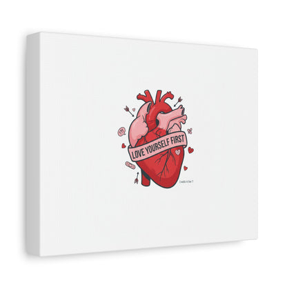 Love Yourself First Canvas, Hearts-with-a-Twist, Anti-Valentine Art