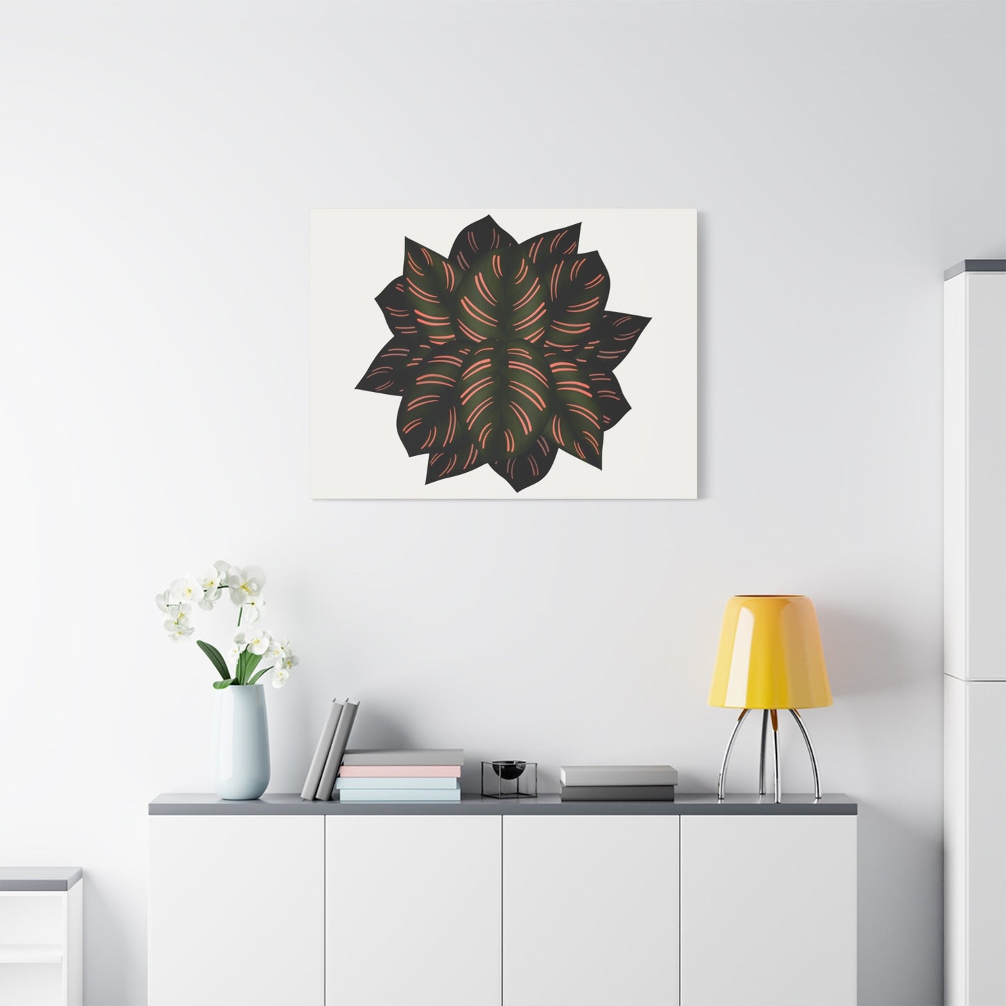 Calathea Pinstripe Canvas Print – Botanical Wall Art