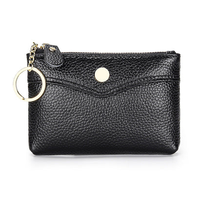 Short mini leather coin purse
