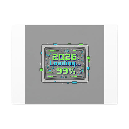 2026 Loading 99% Canvas | NYE countdown, retro system interface