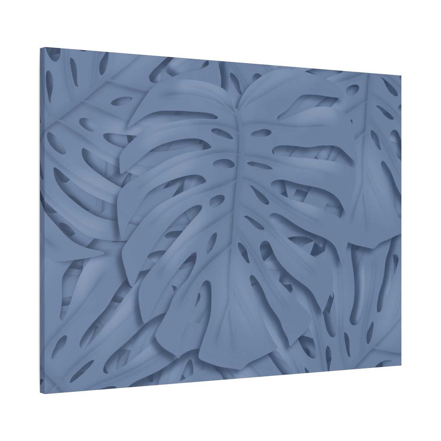 Blue Monstera Canvas Print – Botanical Wall Art