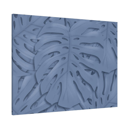 Blue Monstera Canvas Print – Botanical Wall Art