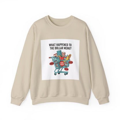 What Happened to the Dollar Menu? Sweatshirt | Grocery Prices Meme, Budget Humor