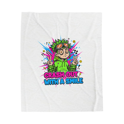 Crash Out With a Smile Velveteen Blanket | Crash Out, Neon Graffiti