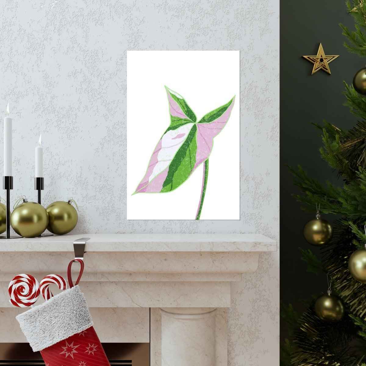 Syngonium Tricolor Botanical Print – Unframed Wall Art