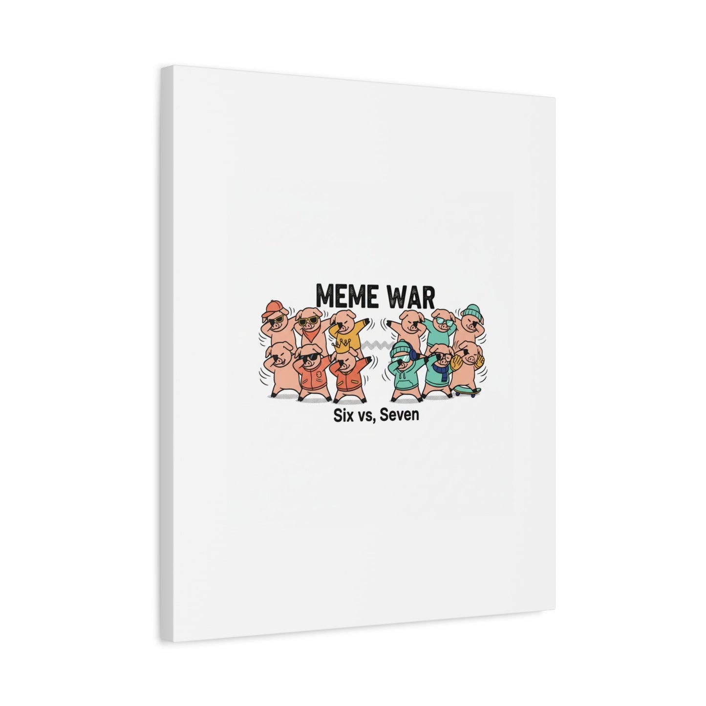 Meme War: Six vs. Seven Canvas Wall Art