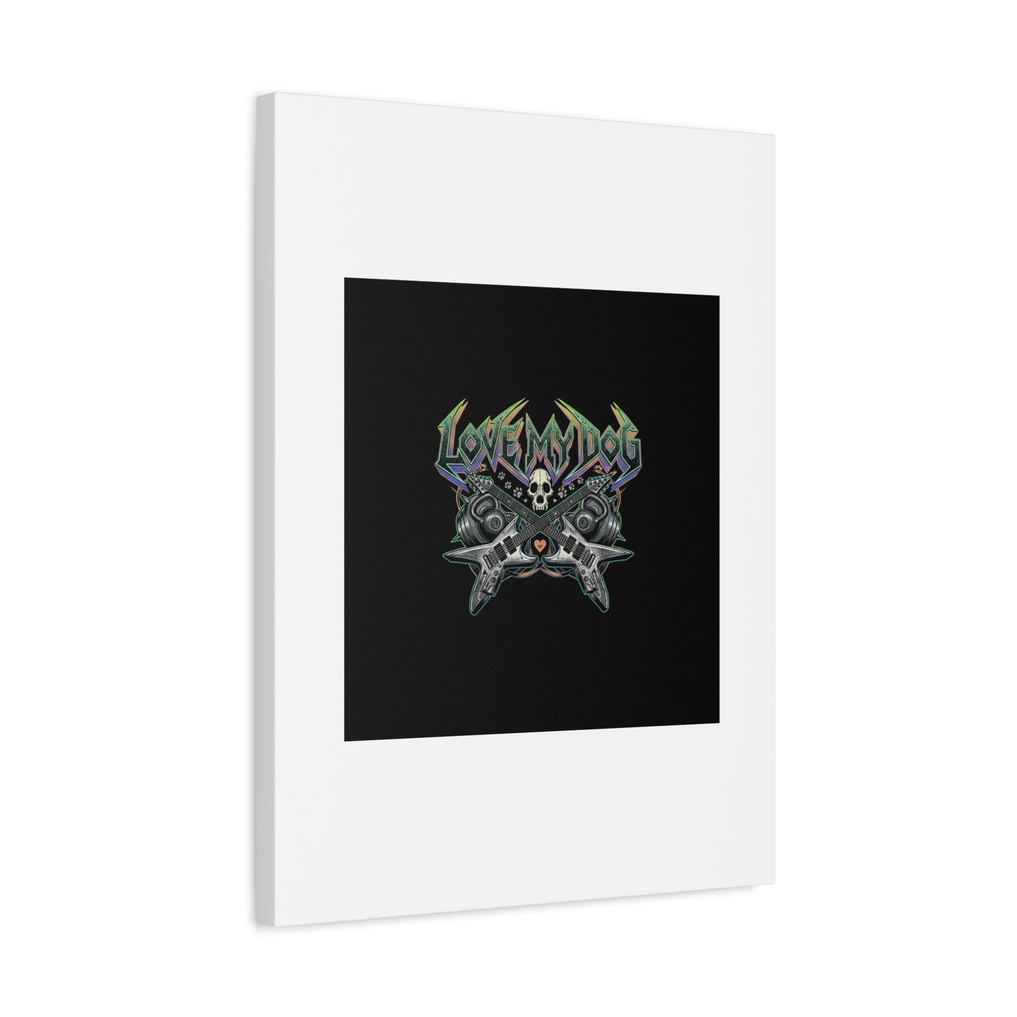 Love My Dog metal font Canvas | gothic wellness quote, edgy self-care merch