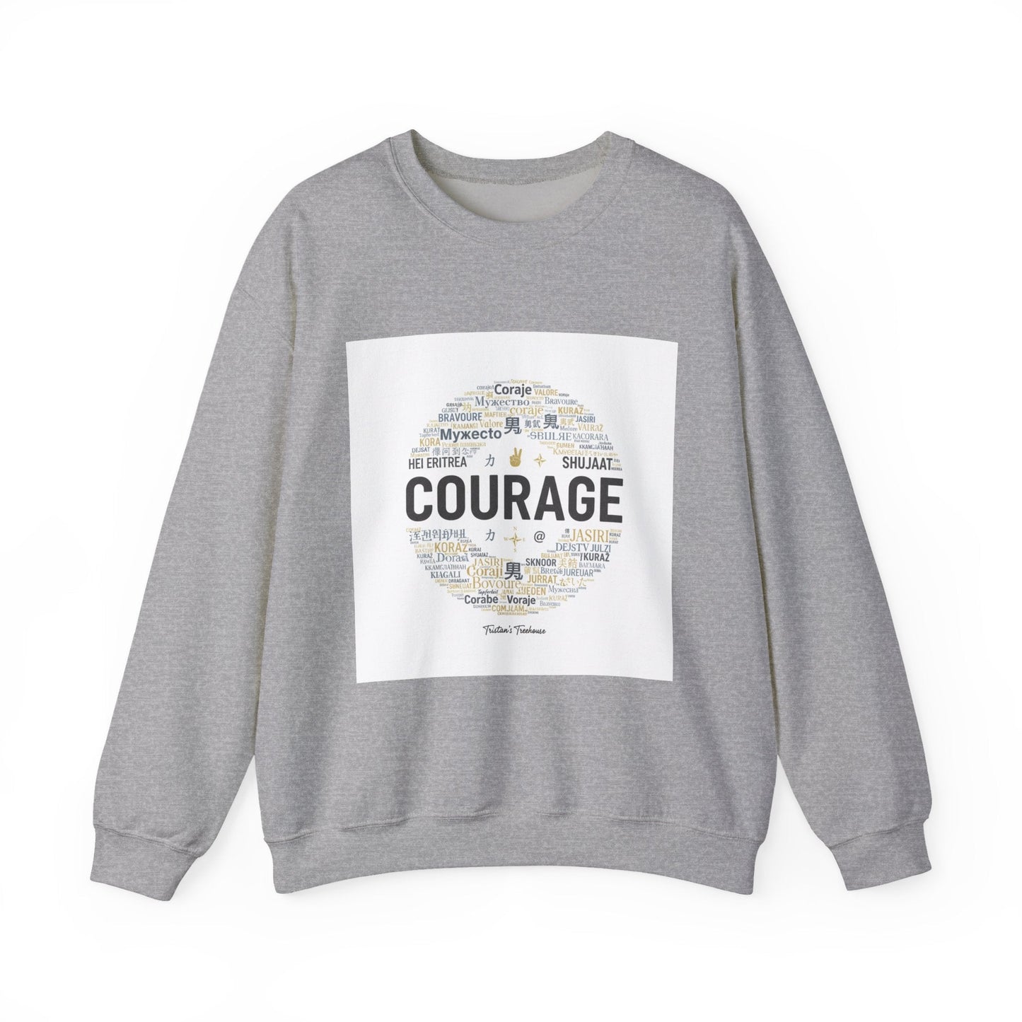 Courage wordcloud Sweatshirt | Fresh Start minimal renewal apparel