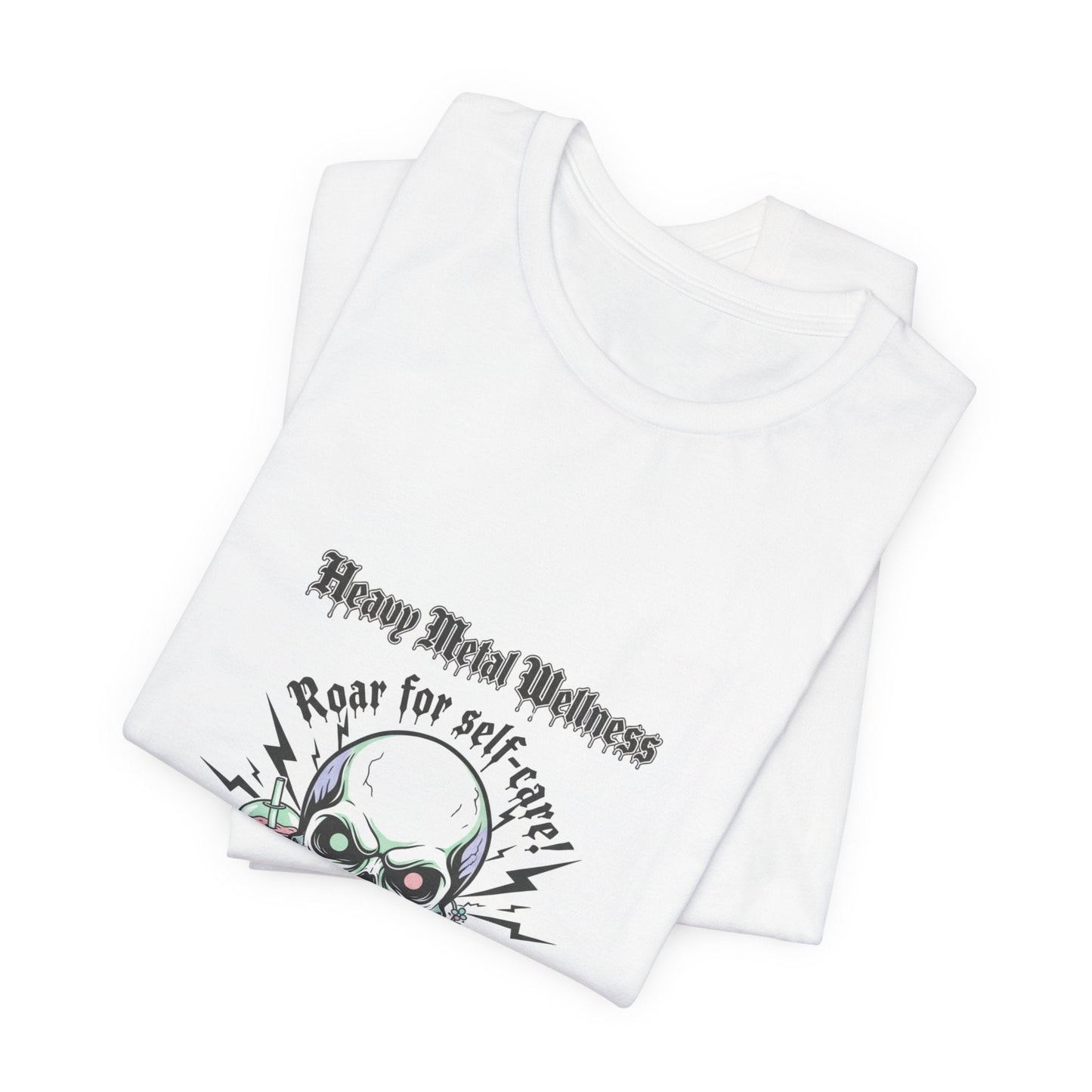 Heavy Metal Wellness Skull Tee | metal font shirt, gothic wellness quote