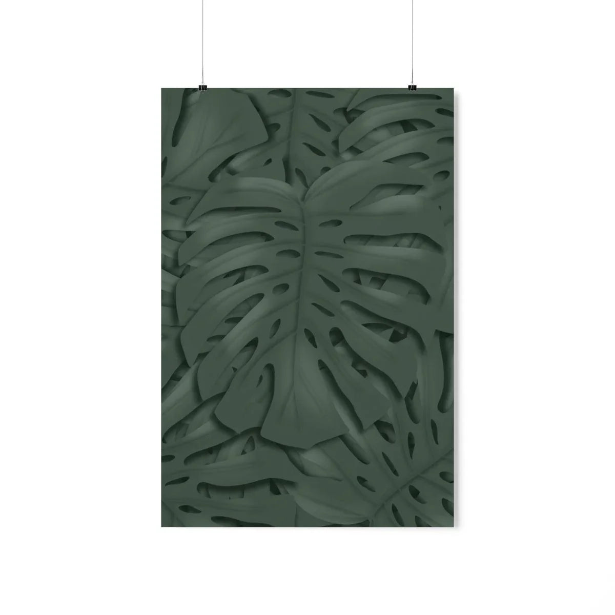 Deep Green Monstera Botanical Print – Unframed Wall Art