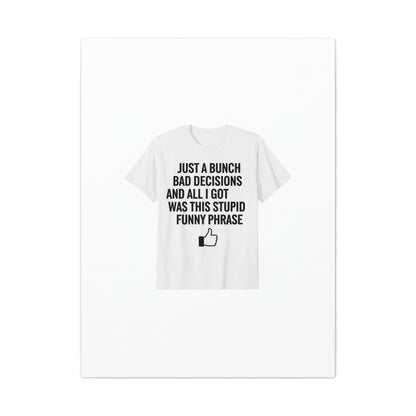 self-deprecating quote Canvas | sarcastic introvert wall art, anxiety humor