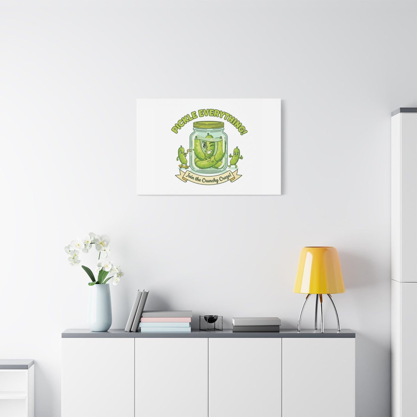 Pickle Everything! Matte Canvas | Brine Design, Pickle Lover Art