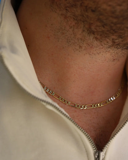 14K Gold 1.3mm Figaro Chain