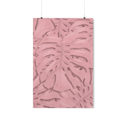 Soft Pink Monstera Botanical Print – Unframed Wall Art