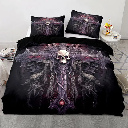 Rose Skull Printed Home Textile Bedding Suit