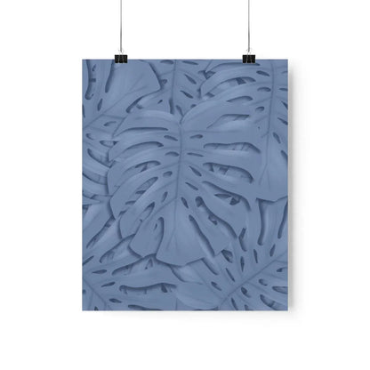 Blue Monstera Botanical Print – Unframed Wall Art