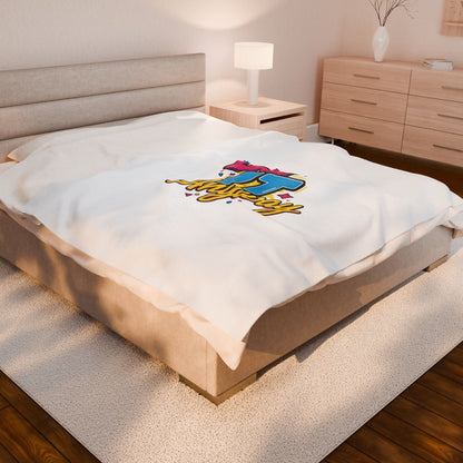 Do It Anyway Typography Velveteen Plush Blanket | Maximalist Stacked Type
