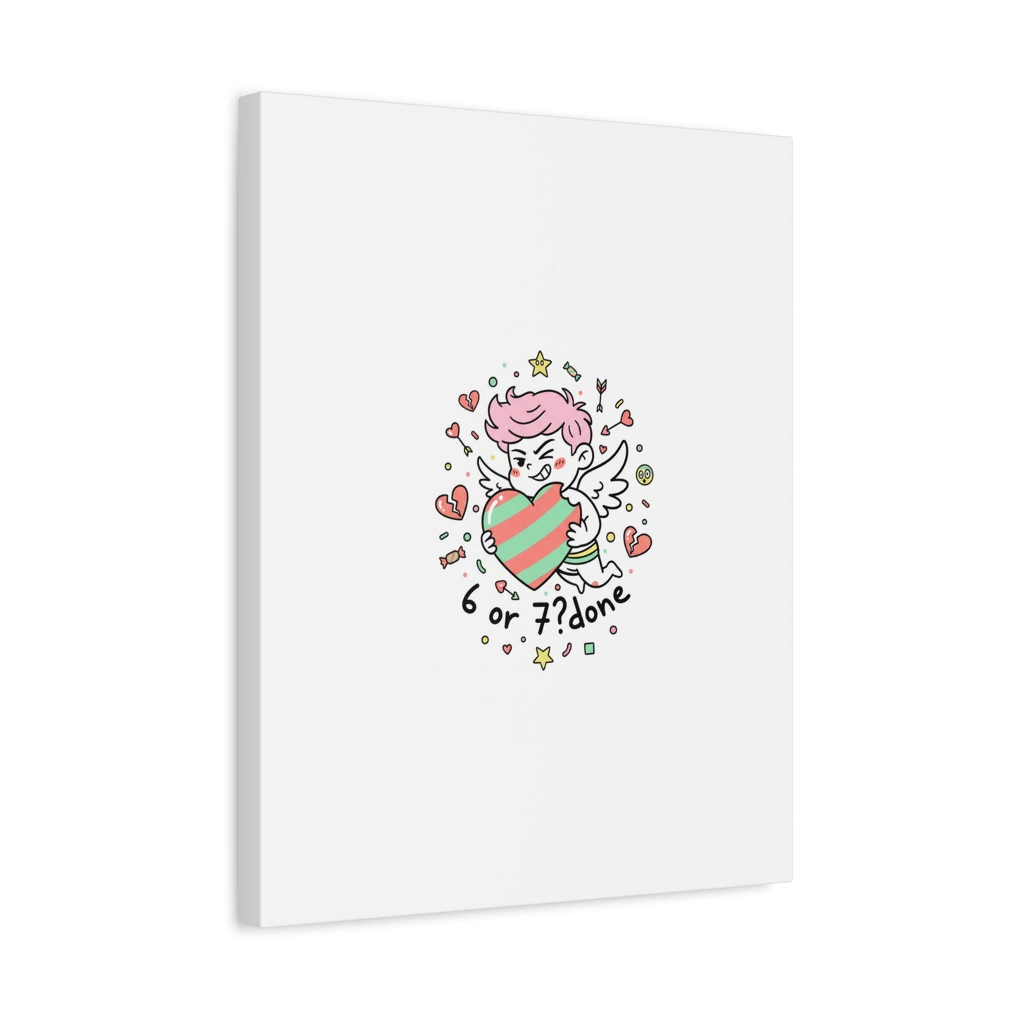 Weird Cupid heart illustration Canvas | Weird Valentine, quirky chaotic love