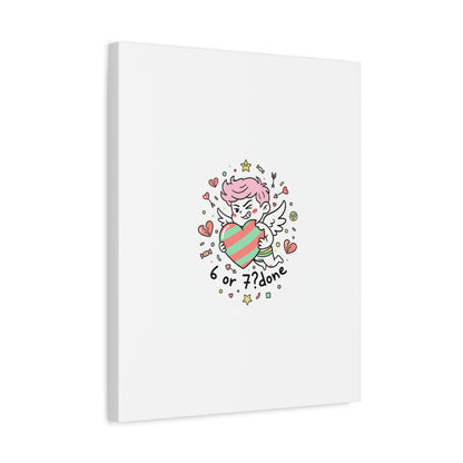 Weird Cupid heart illustration Canvas | Weird Valentine, quirky chaotic love