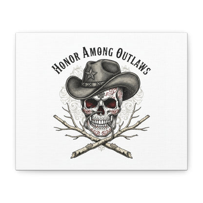 Honor Among Outlaws Canvas | Western Skull Art, Gothic Americana Desert Noir