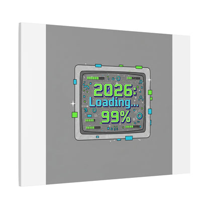 2026 Loading 99% Canvas | NYE countdown, retro system interface