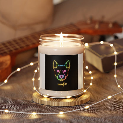 Neon Dog Art Soy Candle | Meeting Humor, Dry Office Meme