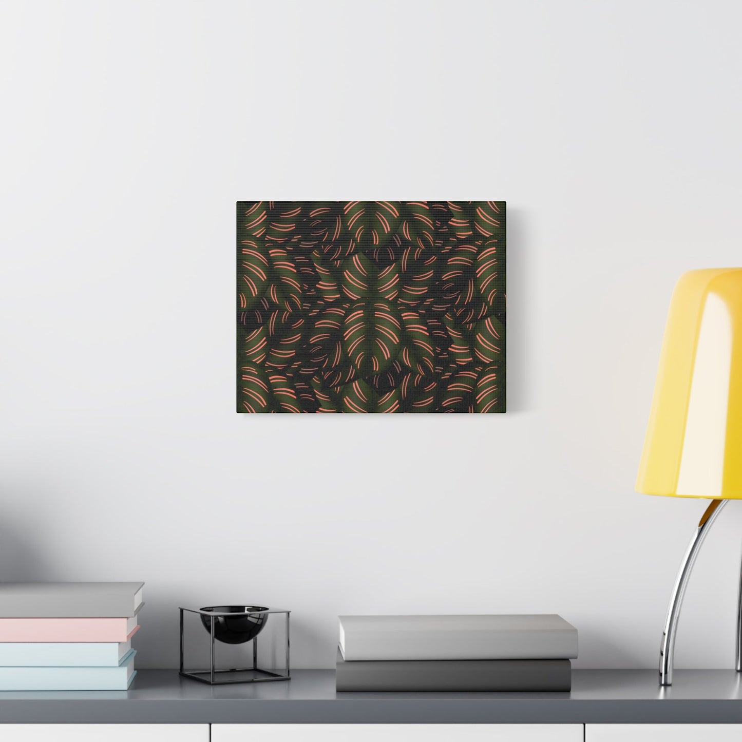 Calathea Pinstripe Pattern Canvas Print – Botanical Wall Art