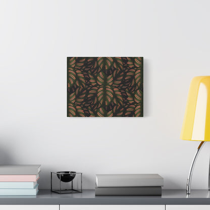 Calathea Pinstripe Pattern Canvas Print – Botanical Wall Art